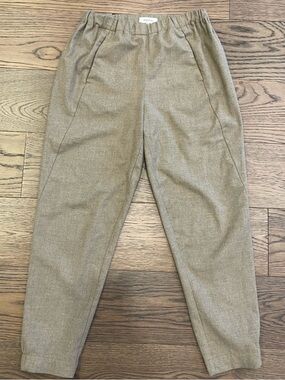 Babaton Beige-Tan Cropped Tapered Pants
